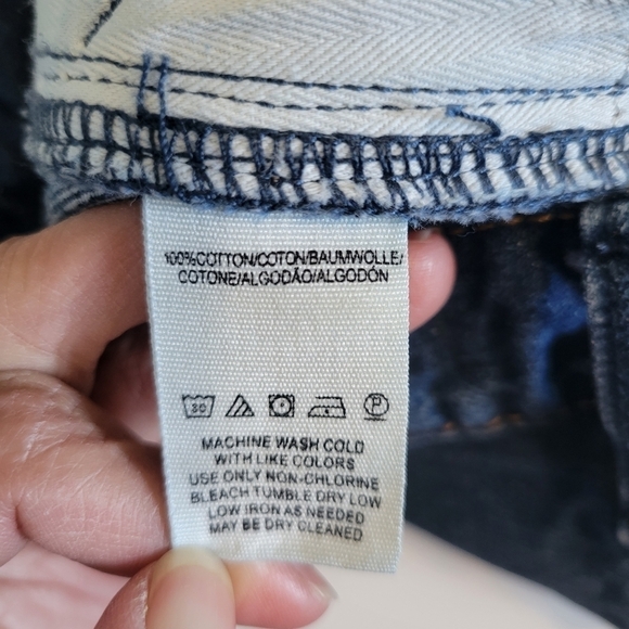 Free People Button Fly Raw Hem Short in Blue Sz 25 - Picture 7 of 9